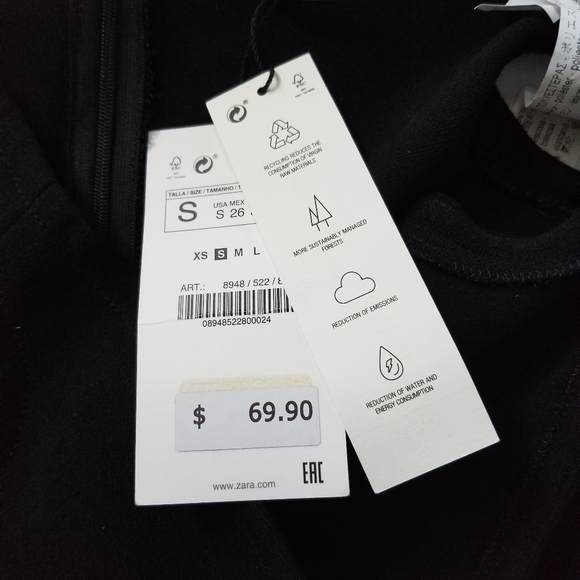 Zara Black Open Hip Detail Flaired Bootcut Pants - Small - Picture 6 of 6